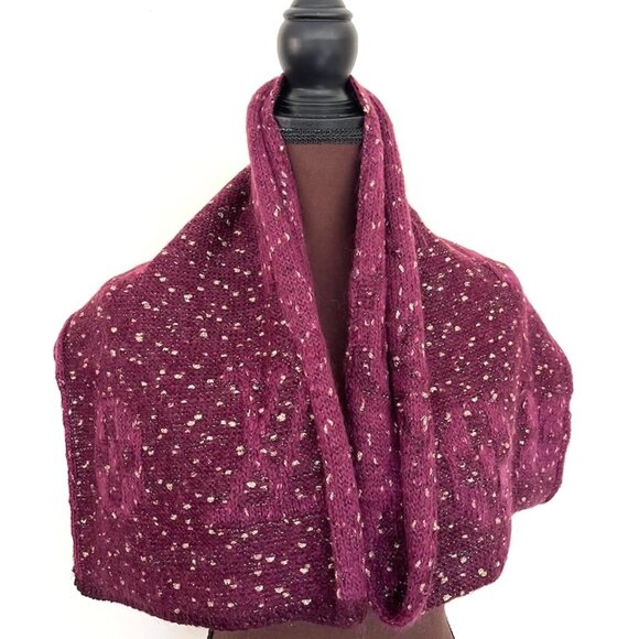 Louis Vuitton Wool Wrap Medallion Logomania Burgundy Purple Reversible S… - Picture 7 of 10